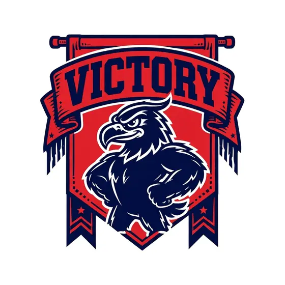 Eagle Mascot on Red Pennant