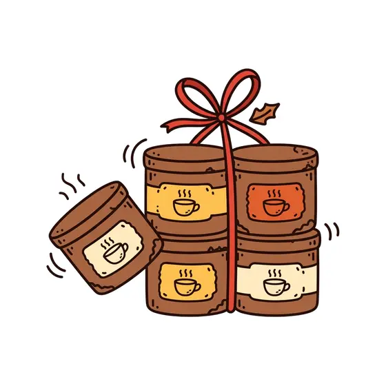 Three Cocoa Tins Tied With Red Ribbon