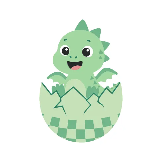 Excited Baby Dragon Hatching From Egg