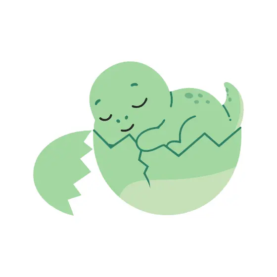 Sleeping Baby Dinosaur Inside Egg