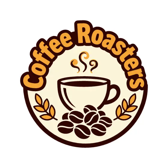 Coffee Roasters Badge With Steaming Cup
