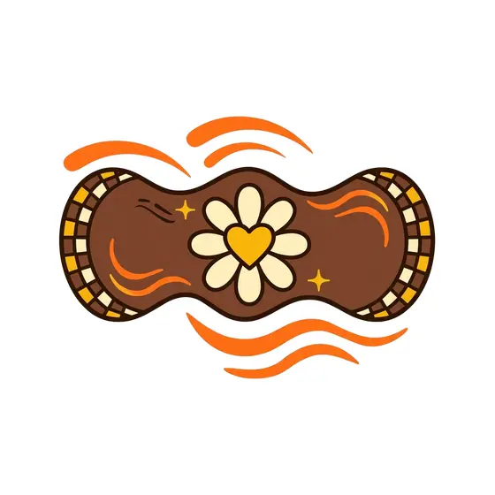 Brown Snowboard With Cream Daisy