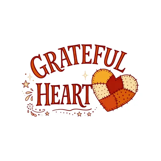 Arched Grateful Heart With Side Quilt Heart
