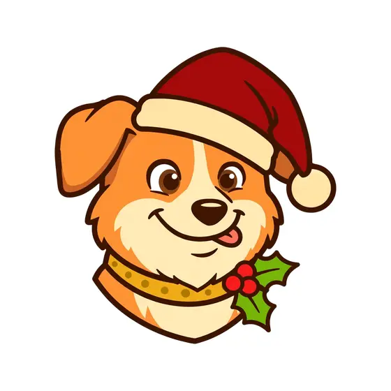 Smiling Corgi With Santa Hat