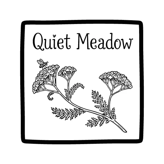 Square Badge With Yarrow And Bee