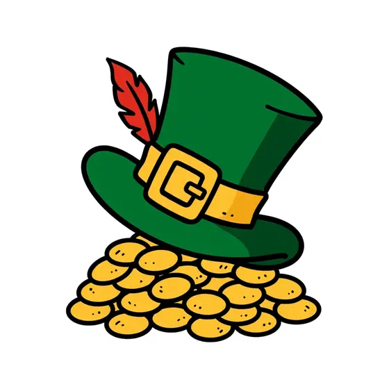 Upright Hat Atop Gold Coin Pile