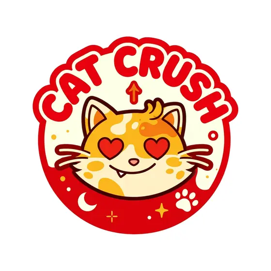 Calico Cat Badge With Paw Print