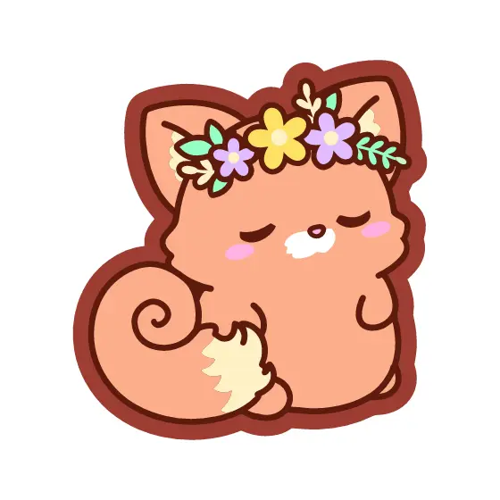 Dreaming Fox With Curled Tail Sticker