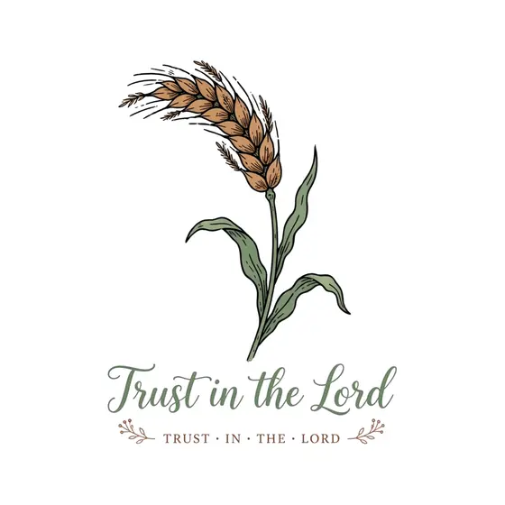 Bent Wheat Stalk With Serif Accent