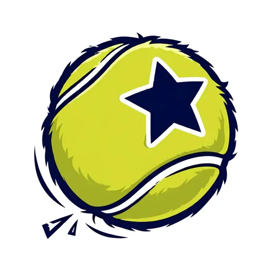 Fuzzy Tennis Ball With Navy Star