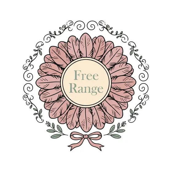 Free Range Feather Badge Rose