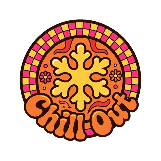 Chill Out Snowflake Badge in Orange