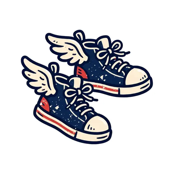 Navy Winged Sneakers Mid Leap