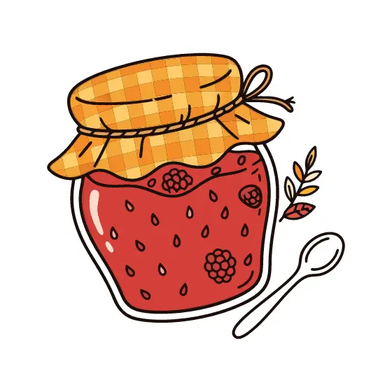Raspberry Jam Jar With Gingham Cover