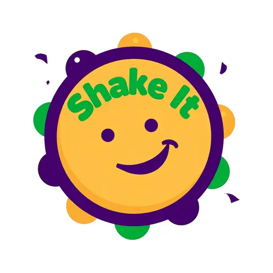 Smiling Tambourine With Shake It Text