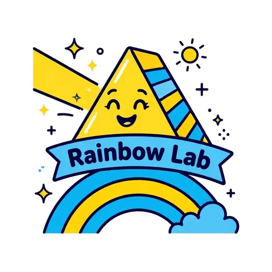Happy Yellow Prism Over Rainbow Banner