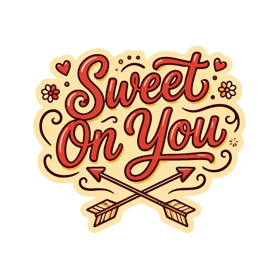 Cream Script With Crossed Arrows
