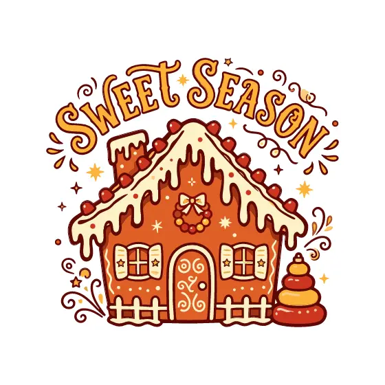 Festive Gingerbread House With Wreath