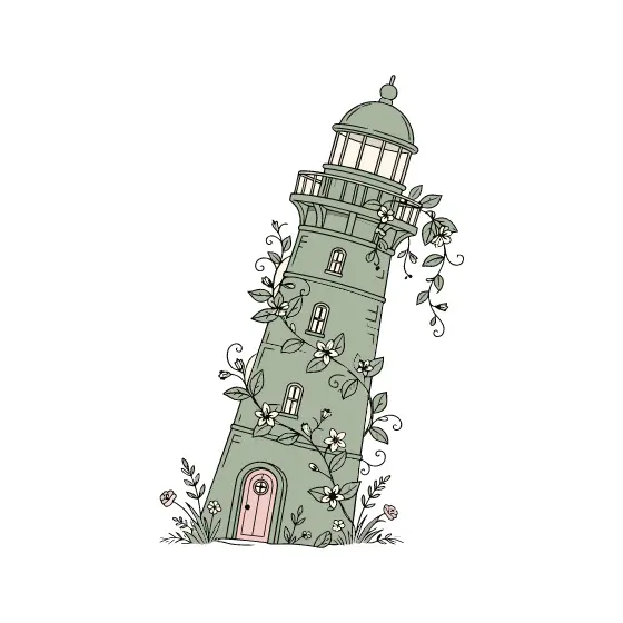 Leaning Sage Lighthouse With Jasmine