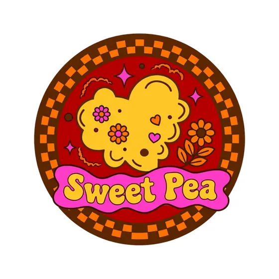 Sweet Pea Cloud Heart Badge