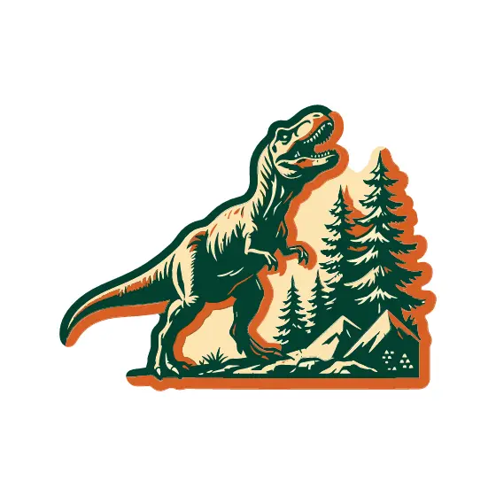 Green and Orange Tyrannosaurus Sticker Patch