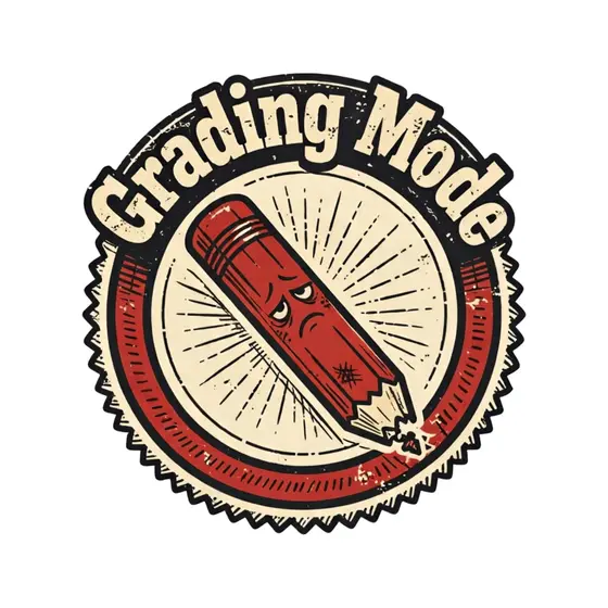 Grading Mode Badge With Red Pencil