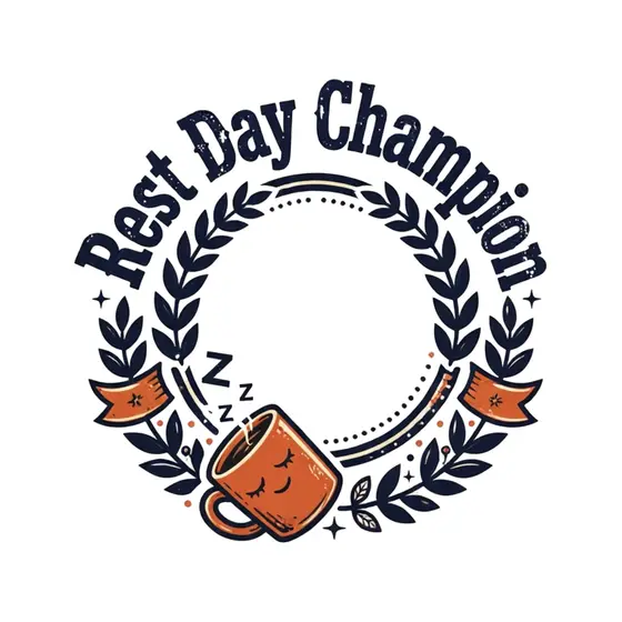Navy Arched Badge With Orange Mug