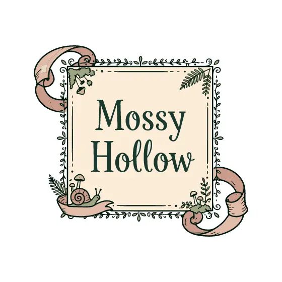 Mossy Hollow Label With Mushrooms