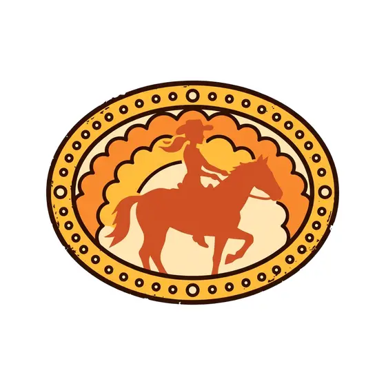 Rust Cowgirl Rider Oval Belt Buckle