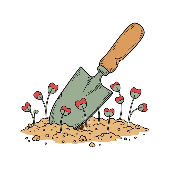 Tilted Trowel in Radish Patch