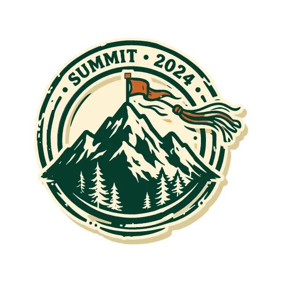 Round Mountain Summit Patch With Flag
