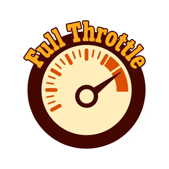 Full Throttle Speedometer Badge Yellow Text