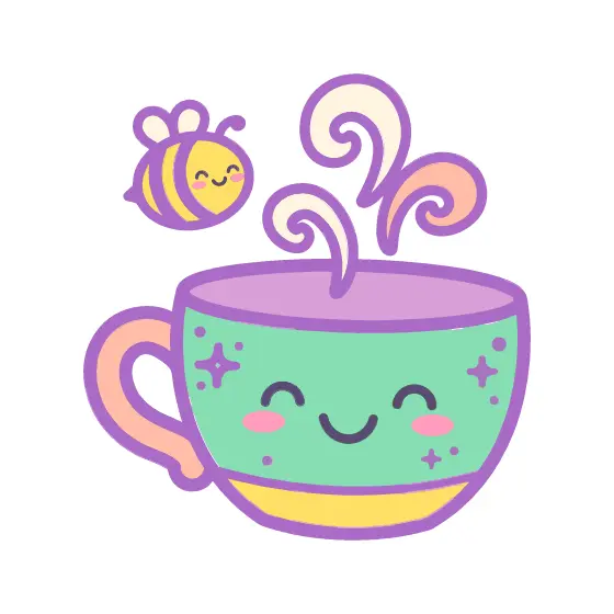 Mint Teacup With Sparkles Sticker