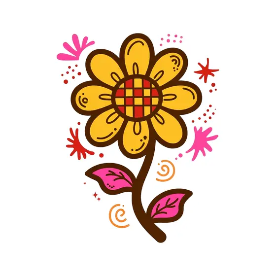 Mustard Daisy With Burst Accents