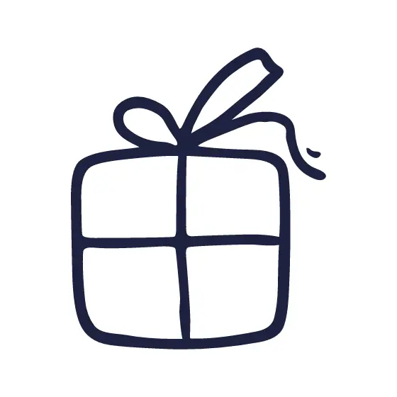 Gift Box With Crossed Ribbon