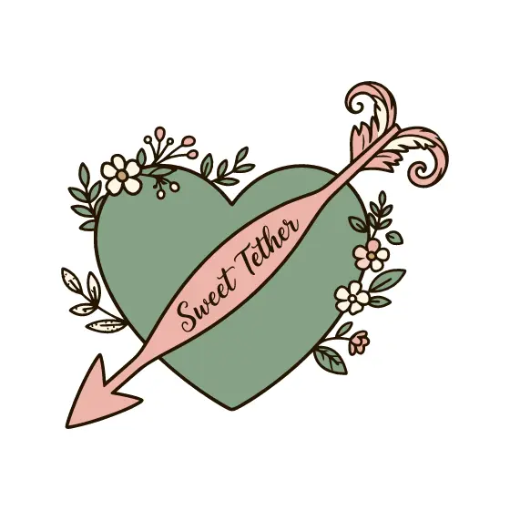 Sage Heart With Cream Blossom Arrow