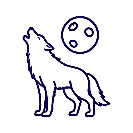 Wolf Howling at Moon