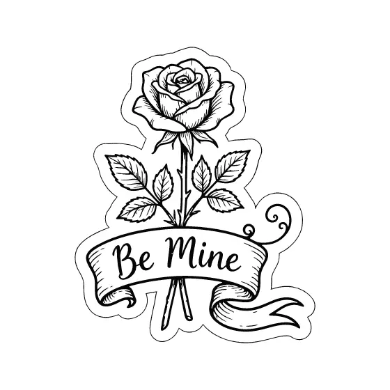 Rose With Be Mine Ribbon