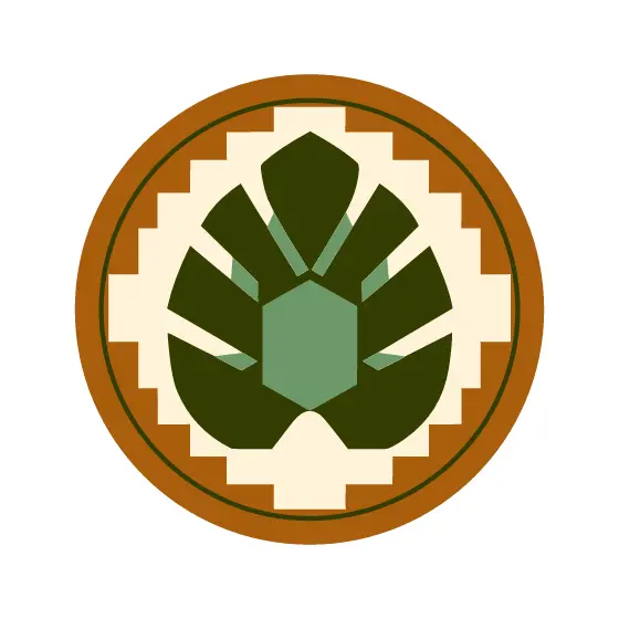 Fanned Leaf Crest With Sage Center