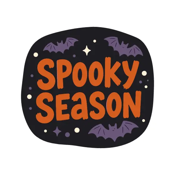 Spooky Season Lettering With Bats