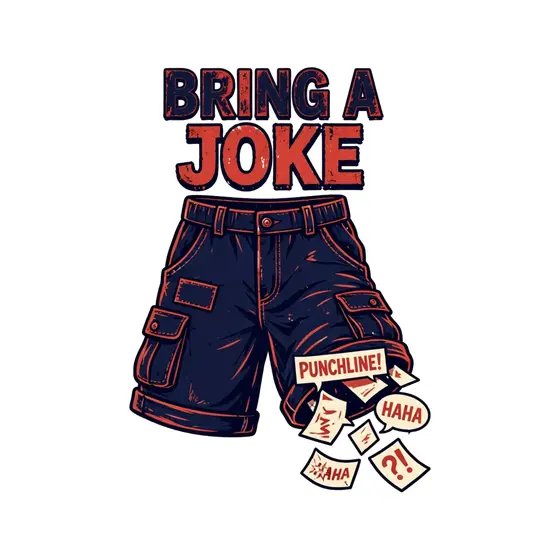 Cargo Shorts With Punchline Signs