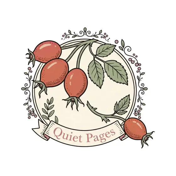 Tilted Rose Hips With Banner