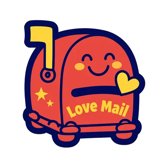 Winking Mailbox Hugging Love Mail