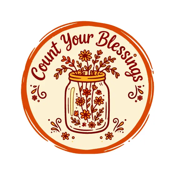 Count Your Blessings Wildflower Jar Badge