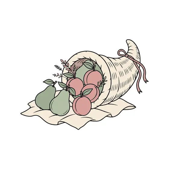 Pastel Cornucopia With Pears Overflow