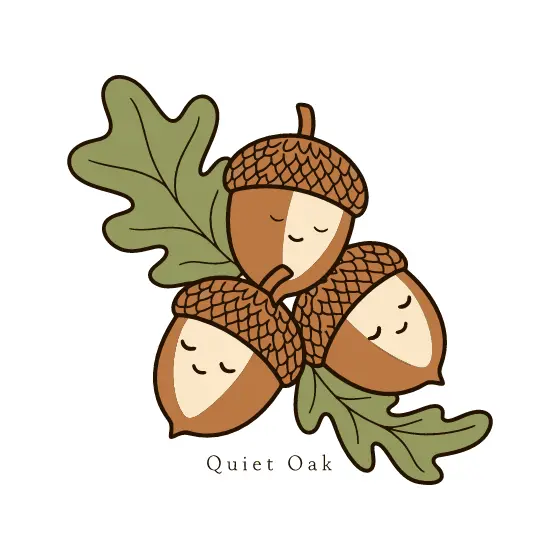 Acorn Trio Diagonal Layout With Leaf