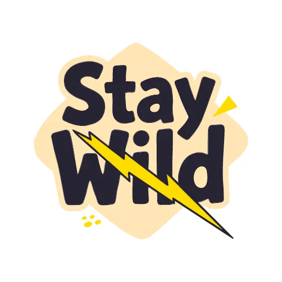 Stay Wild Lettering on Cream Badge
