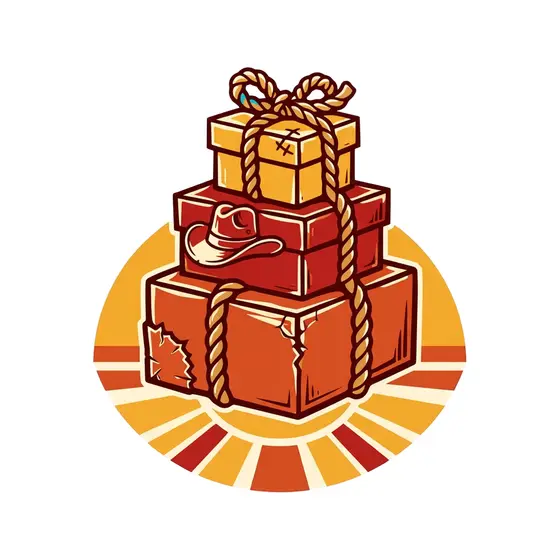 Stacked Western Gift Boxes With Rope