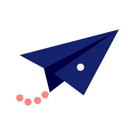 Paper Airplane With Round Dot Accent