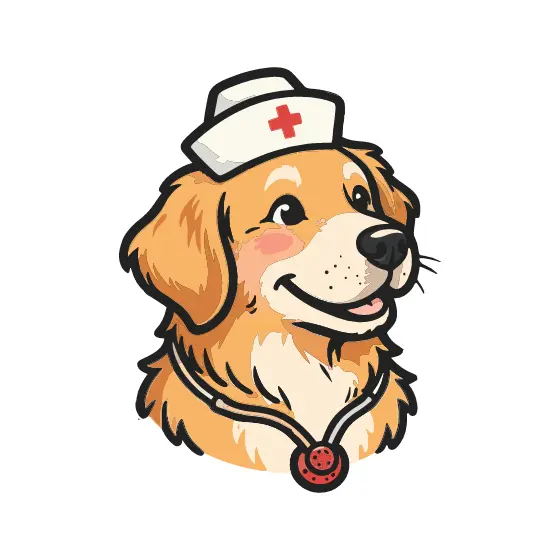 Golden Retriever Nurse Bust With Stethoscope
